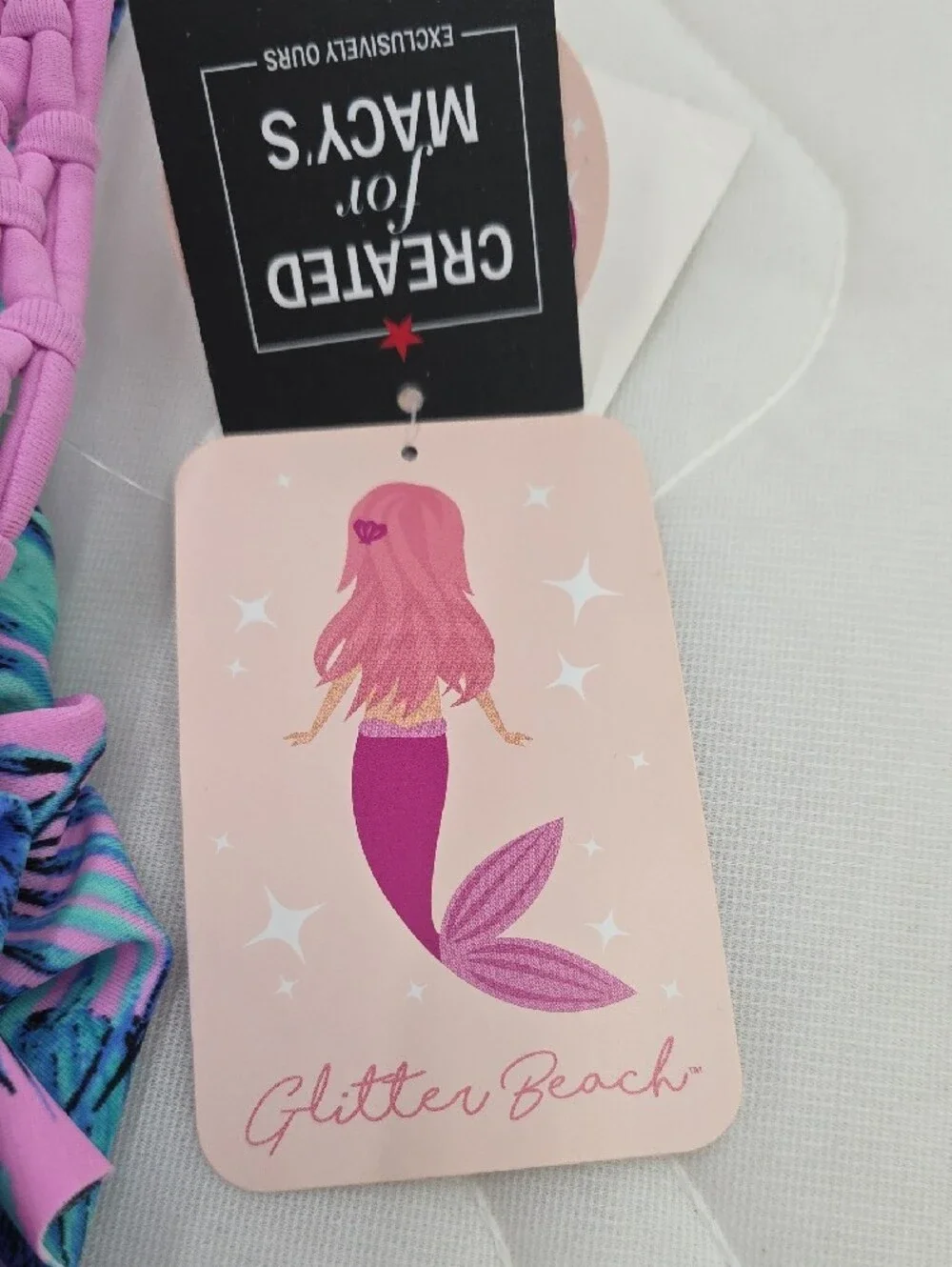 NWT Girls' Pink Tropical Leaf Two-Piece Swim Set